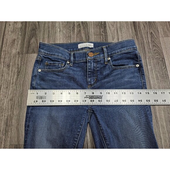 (3/$35) Ann Taylor LOFT Jeans Women 0 / 25 Blue Modern Skinny Distressed Raw Hem - Picture 11 of 14